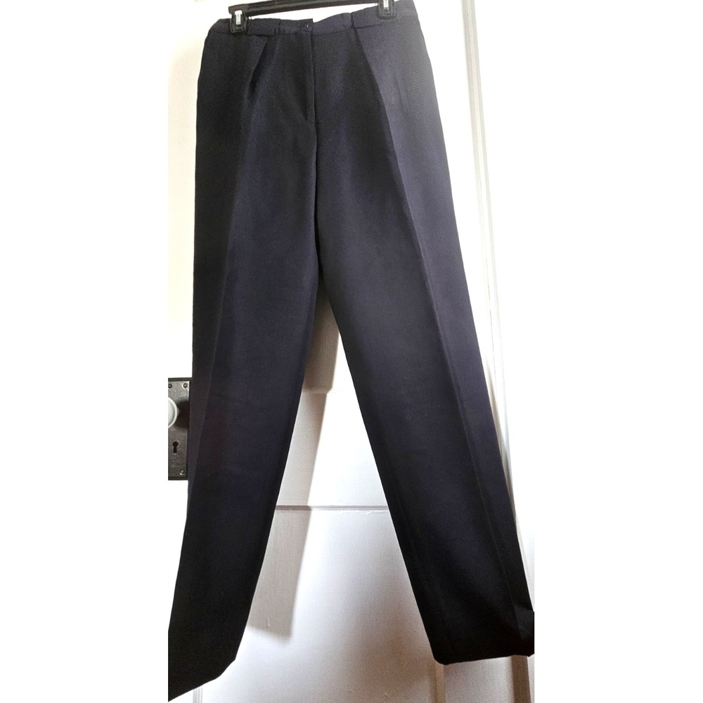 Vintage Henri Bendel KORS navy blue woman 8 pleated frontโ high rise wool pants